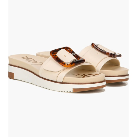 Sam Edelman Ariane Slide Sandal - Leather Modern Ivory - Picture 1 of 8